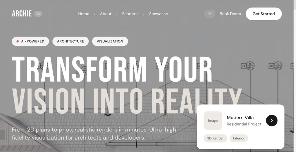 Archie AI main page screenshot