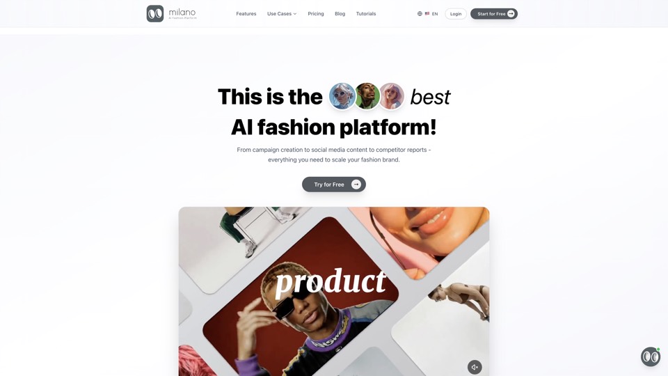 Milano AI main page screenshot